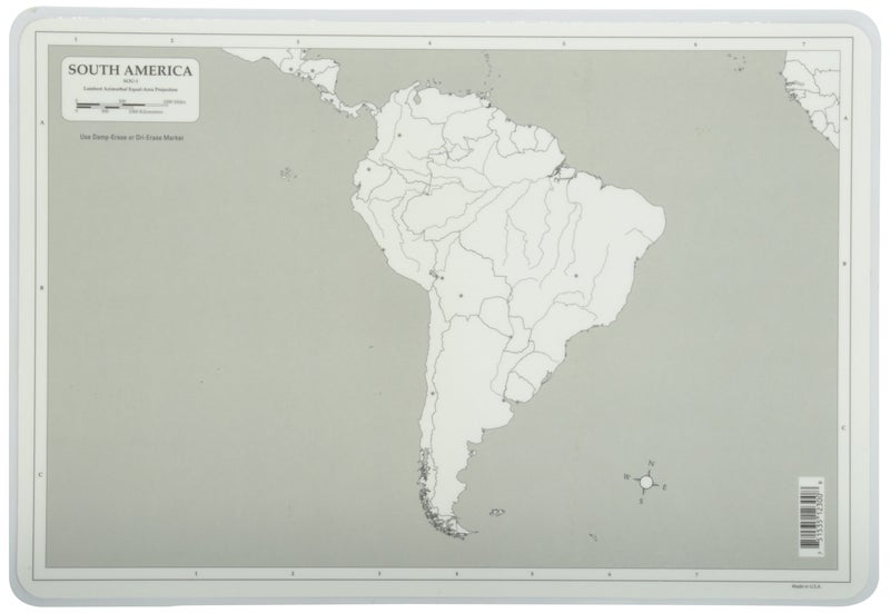 Painless Learning South America Map Placemat, 12 x 17 1/2 inches - Image 2